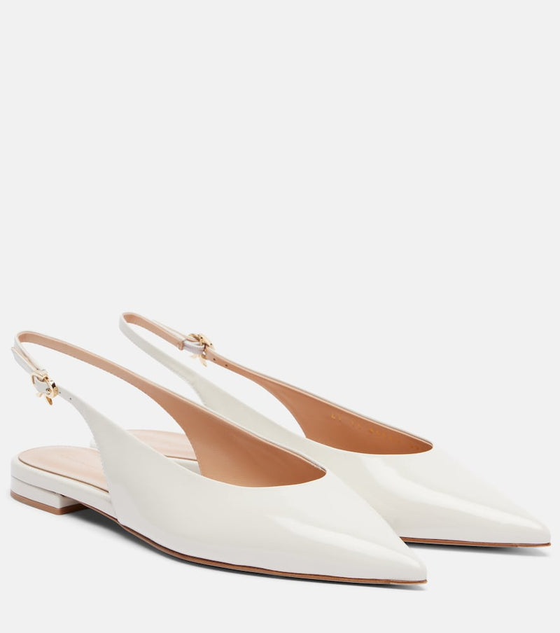 Gianvito Rossi Robbie patent leather slingback flats