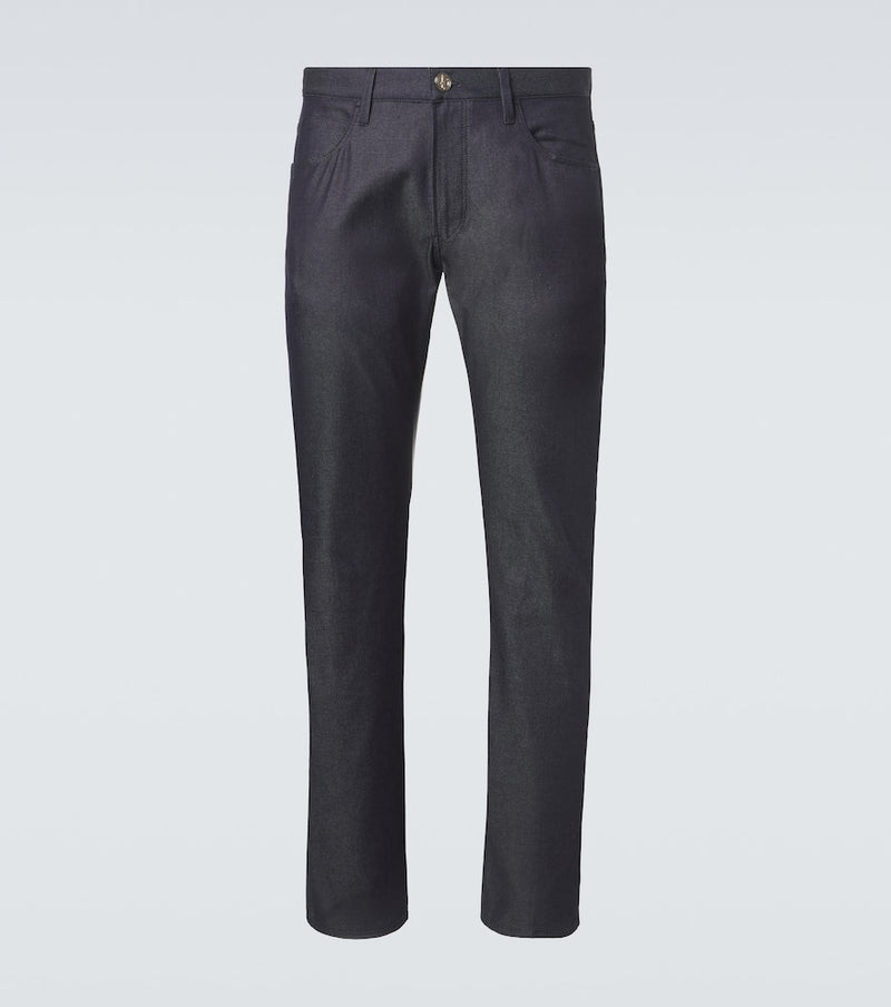 Giorgio Armani Cotton and silk-blend straight jeans
