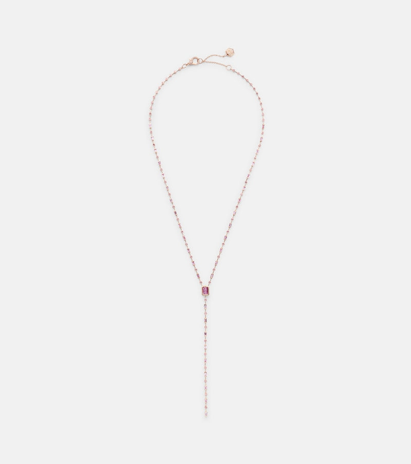 Shay Jewelry Y 18kt rose gold lariat necklace with sapphires