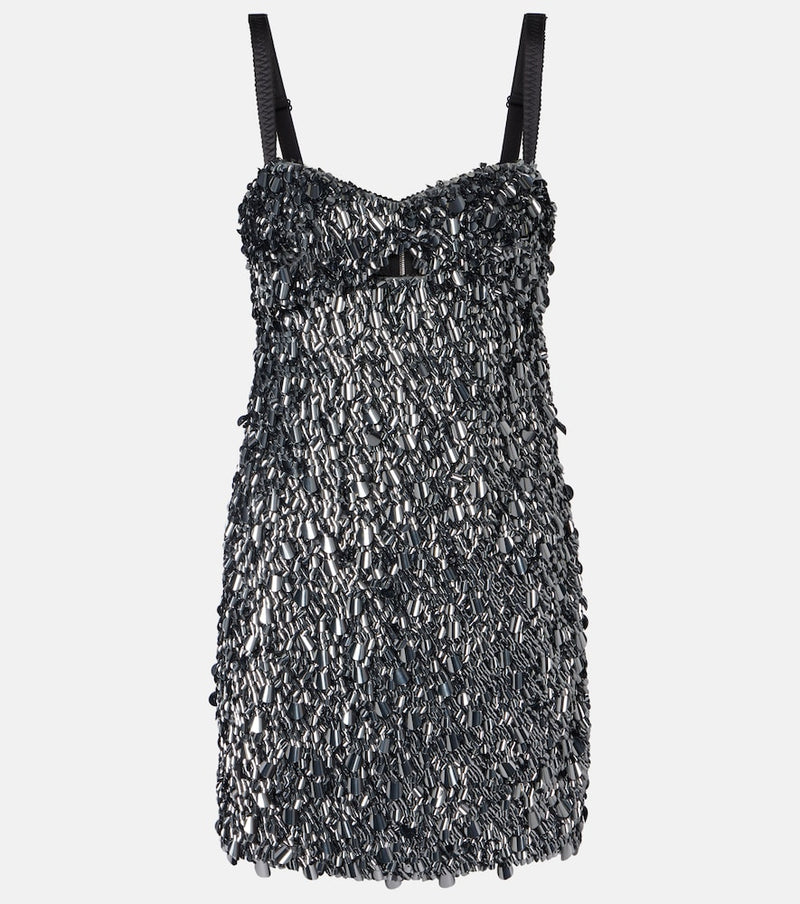 Dolce & Gabbana Sequined minidress in Silver