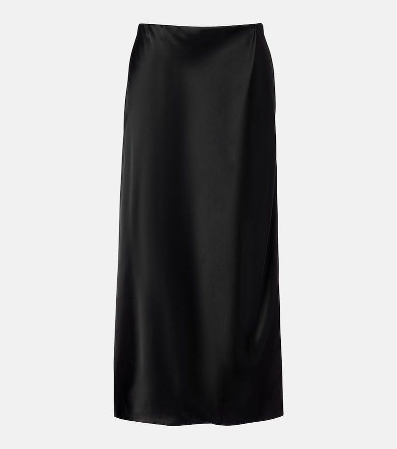 Khaite Demi satin midi skirt