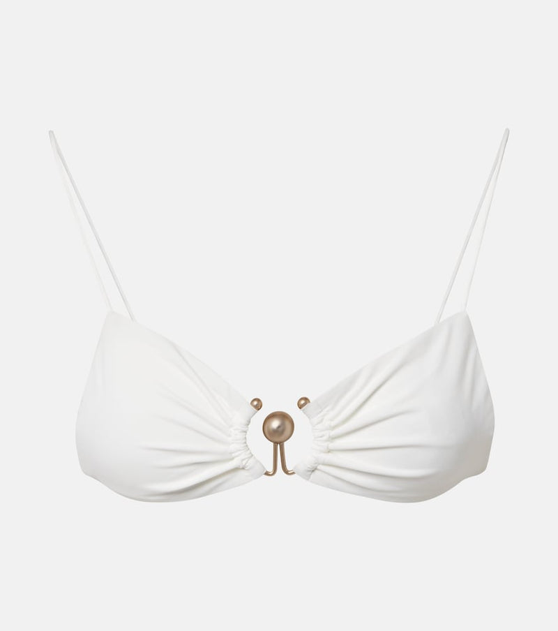 Christopher Esber Ring-detail ruched bikini top