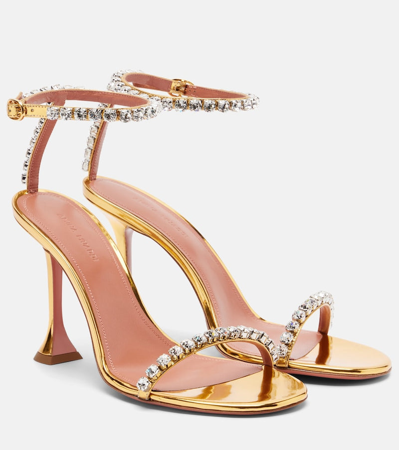 Amina Muaddi Gigi 95 embellished leather sandals