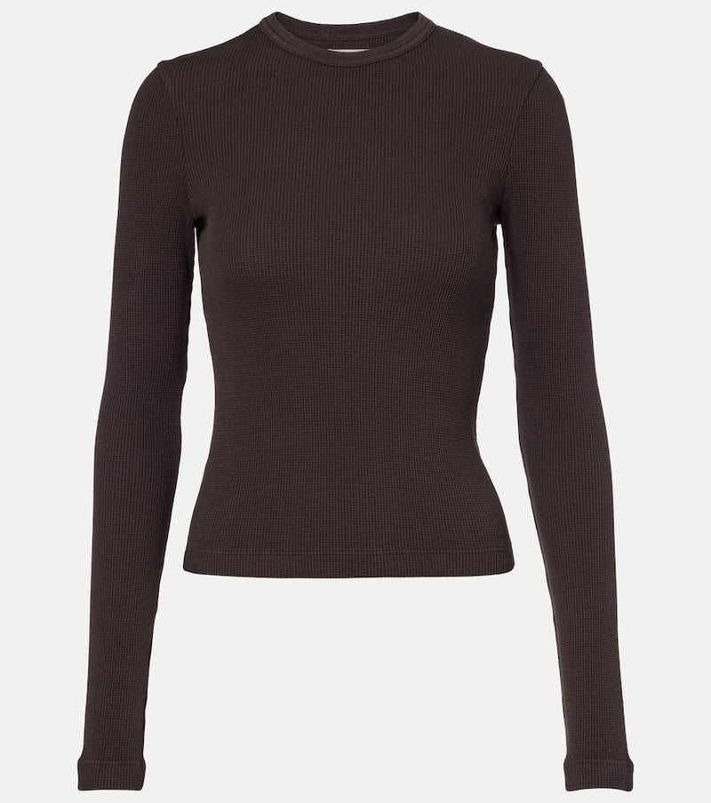 Citizens of Humanity Pilar waffle-knit cropped cotton top