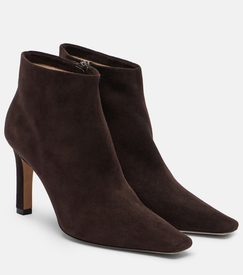 The Row Carla suede ankle boots in Brown