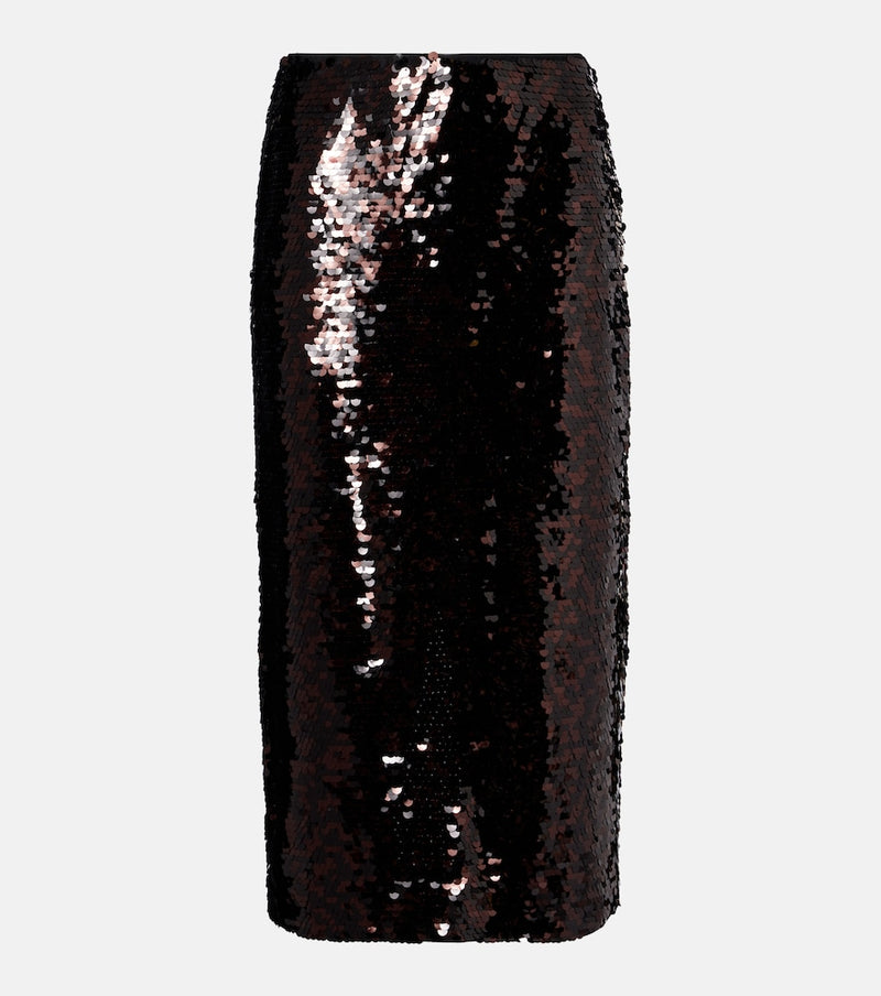 Staud Ciara sequined pencil skirt