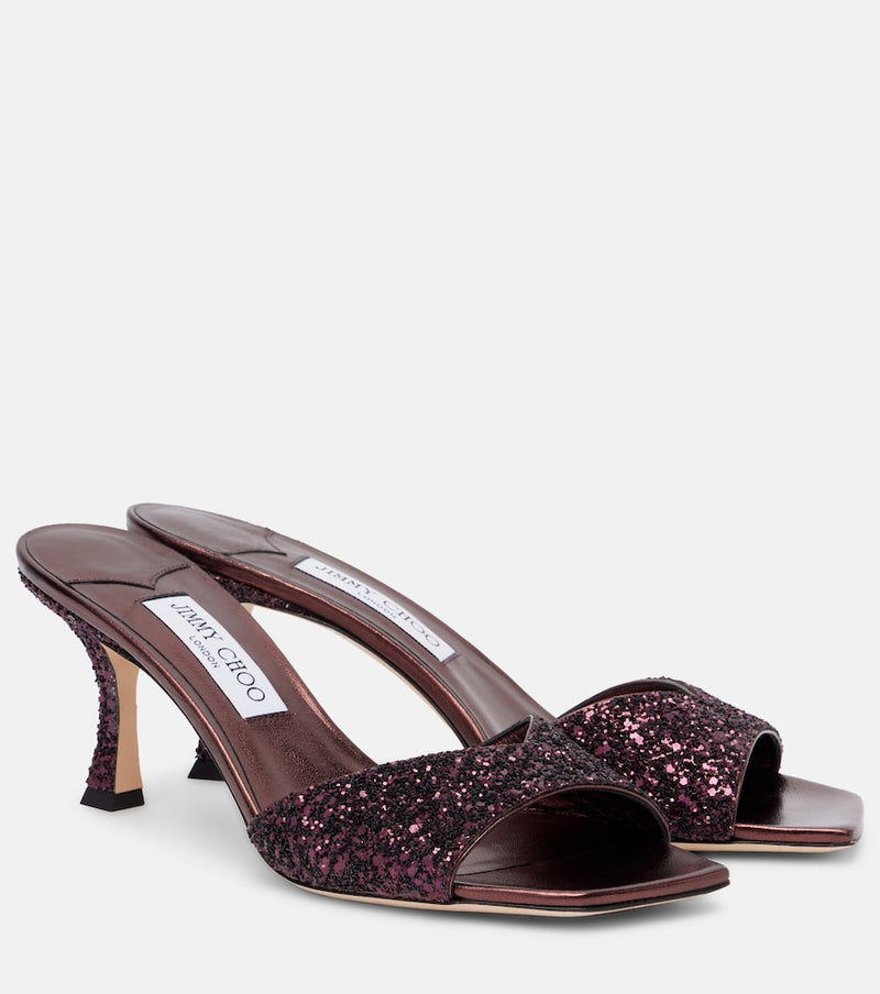 Jimmy Choo Skye 70 glitter mules