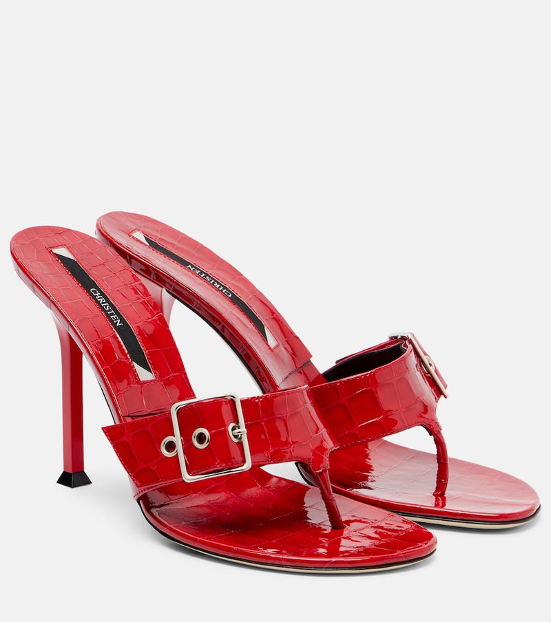 Christen Helix 95 patent leather thong sandals
