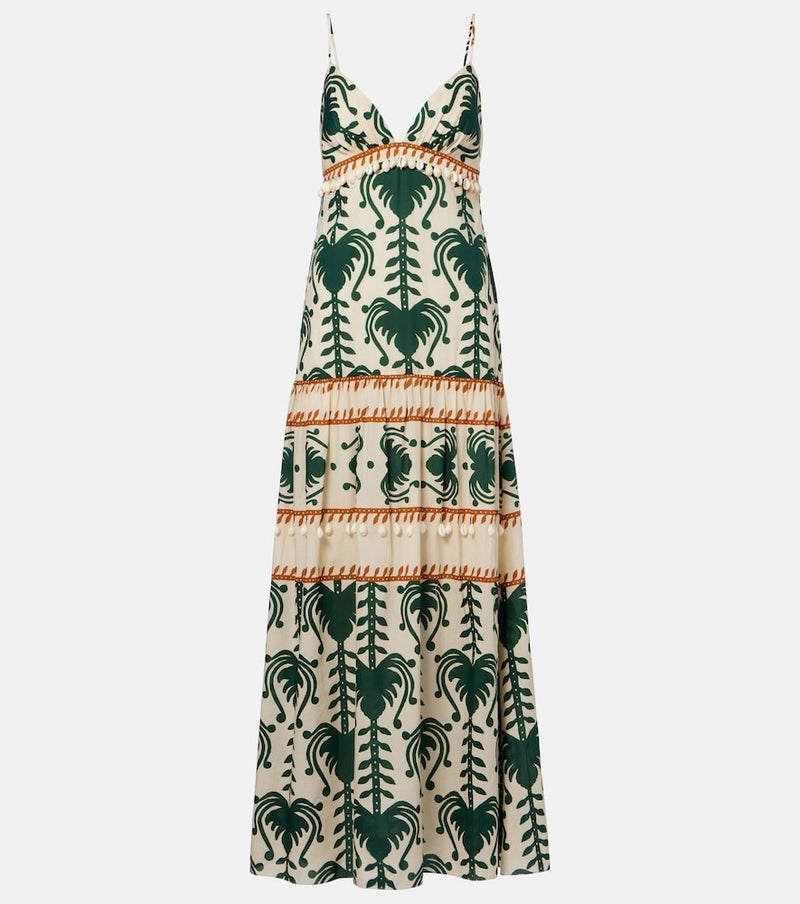 Johanna Ortiz Printed cotton poplin maxi dress in Green