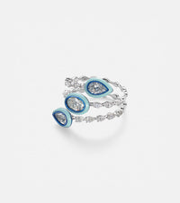 Kamyen Saturn 18kt white gold ring with diamonds