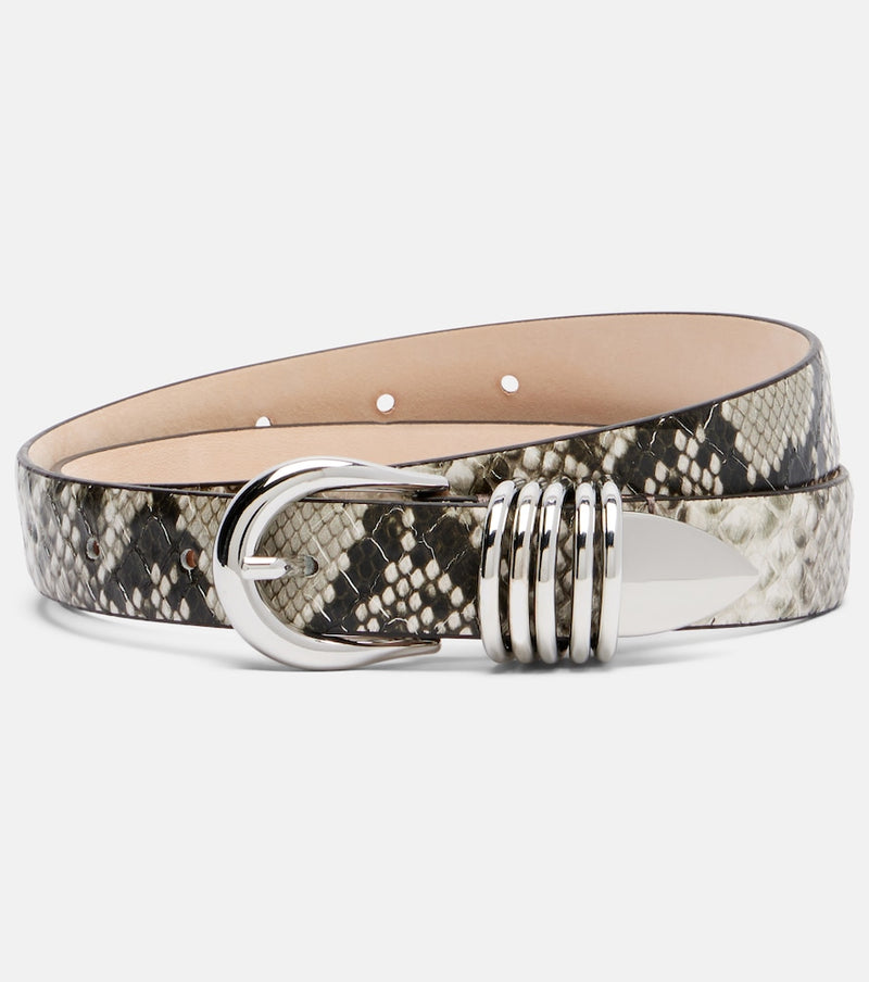 Dehanche Hollyhock snake-effect leather belt