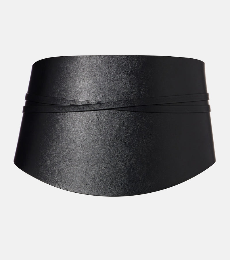 Déhanche Undone leather belt in Black