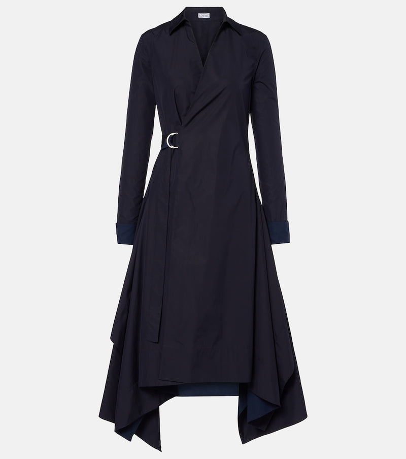 Loewe Draped cotton wrap dress