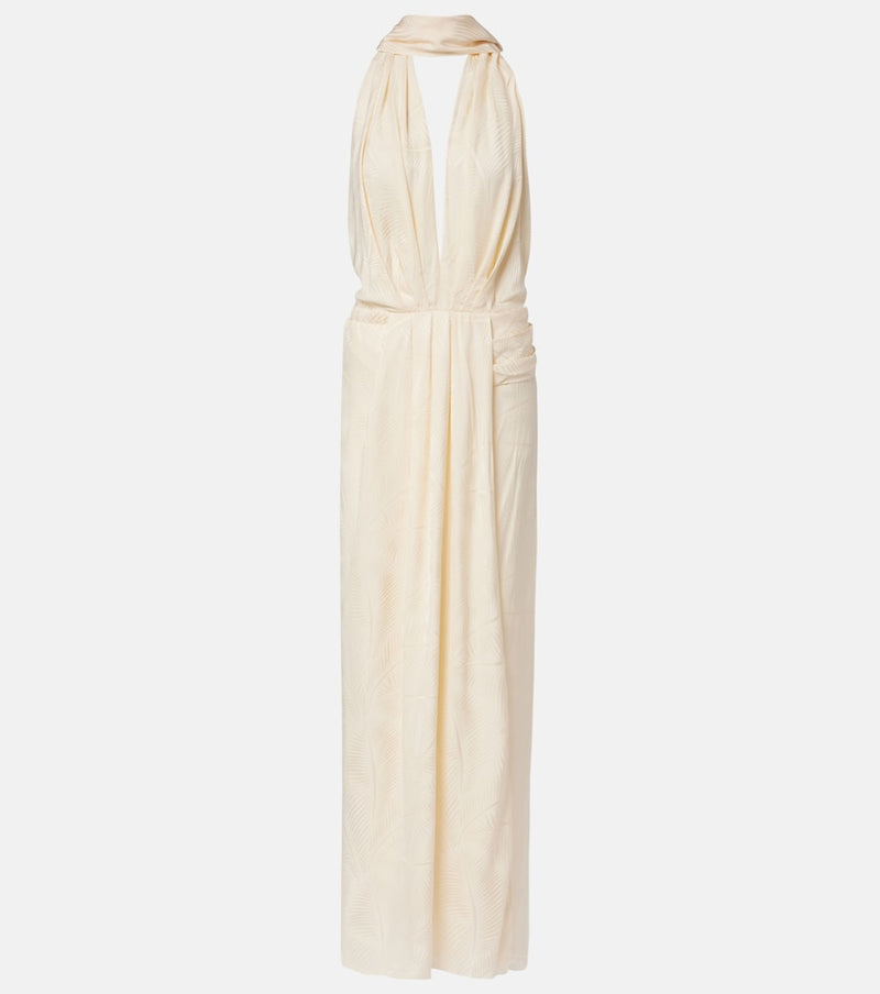 Johanna Ortiz Scarf-detail jacquard maxi dress