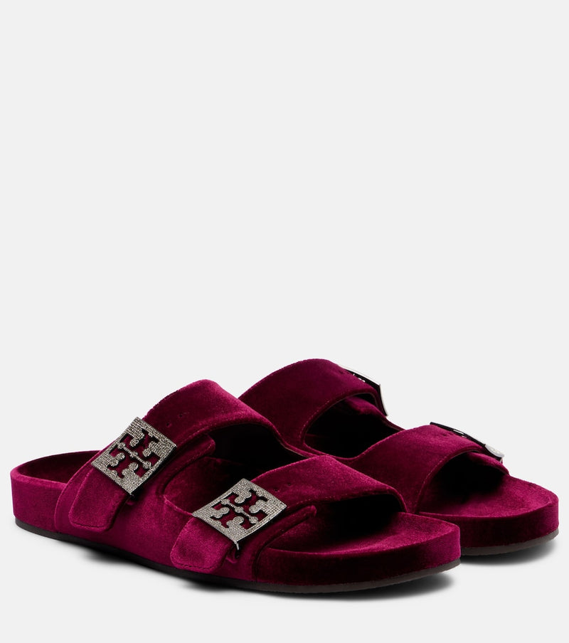 Tory Burch Mellow embellished velvet slides