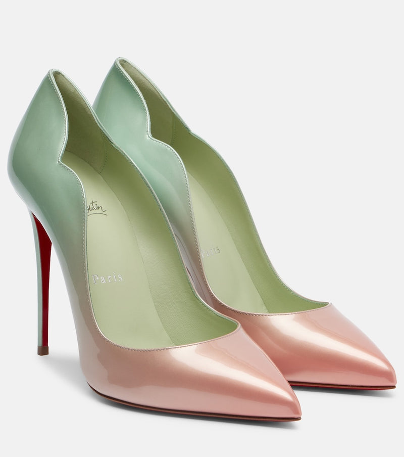 Christian Louboutin Hot Chick 100 ombre patent leather pumps
