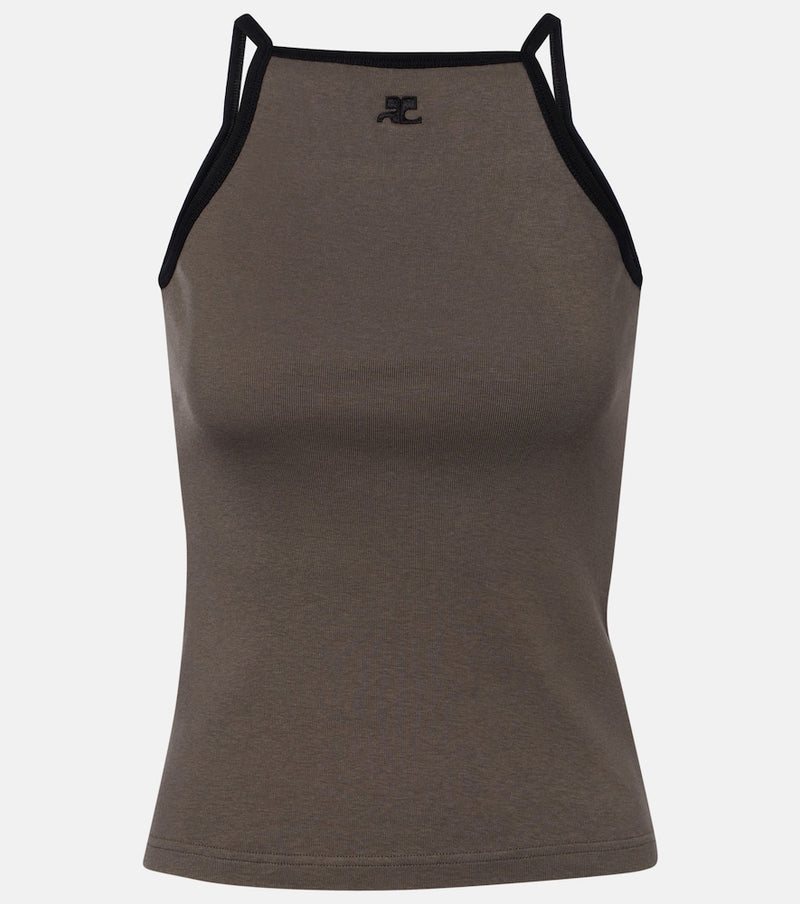 Courreges Logo cotton tank top