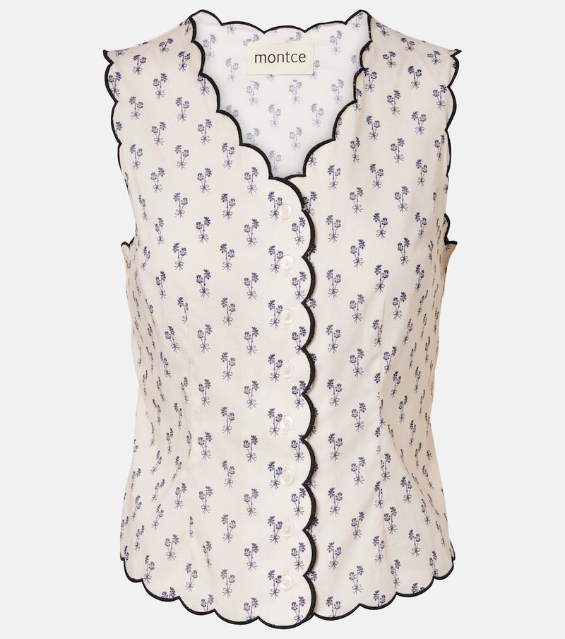 Montce Cynthia floral scalloped cotton vest