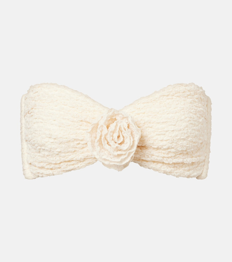 Montce Rosa floral-applique bandeau bikini top
