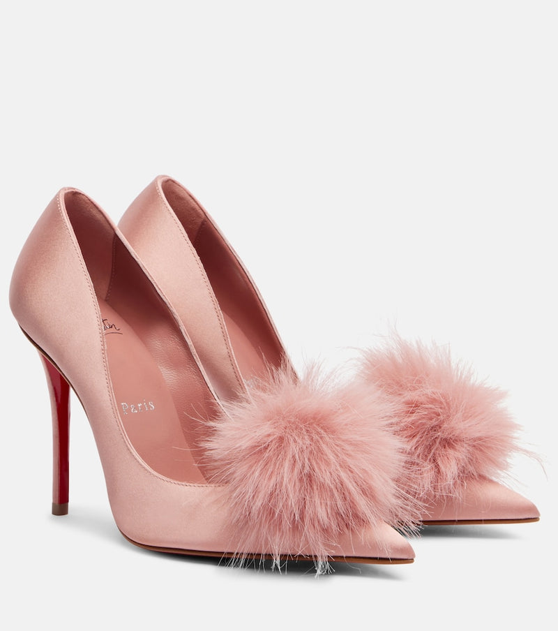 Christian Louboutin Alana 100 embellished crepe satin pumps