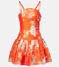 Leo Lin Lorena floral ruffled minidress