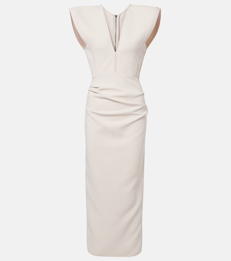Maticevski Wingtip draped midi dress in Almond