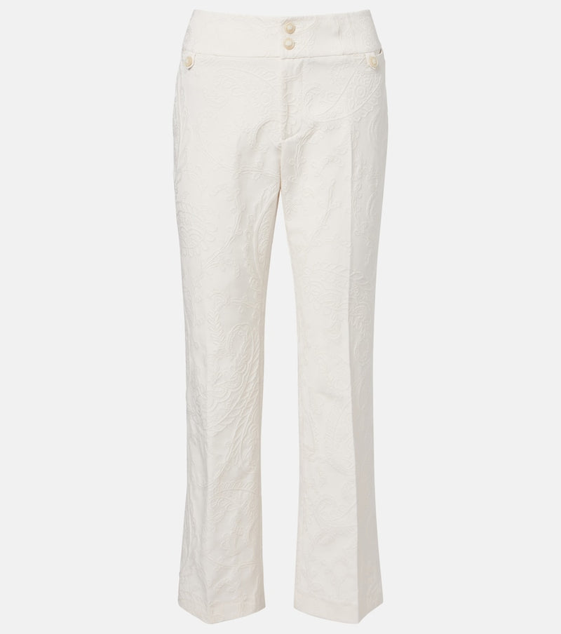 Etro Paisley jacquard cropped flared jeans