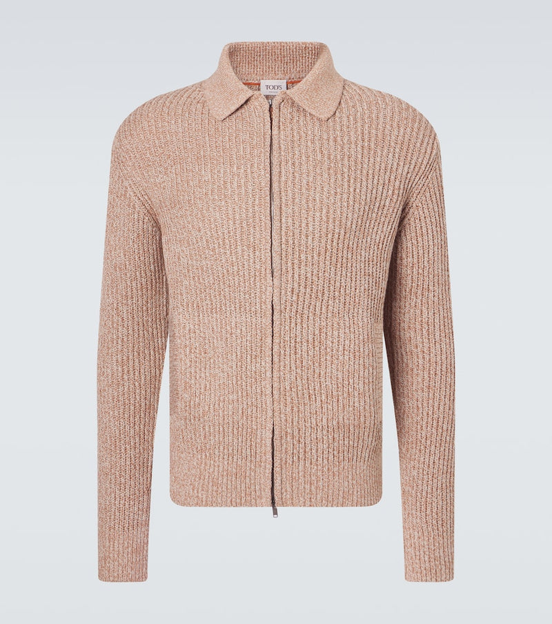 Tod\'s Cotton mouline zip-up cardigan