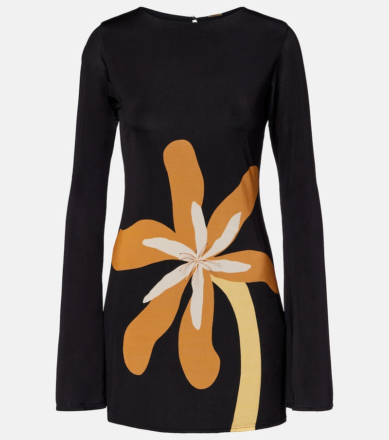 Cala de la Cruz Maisha floral jersey minidress