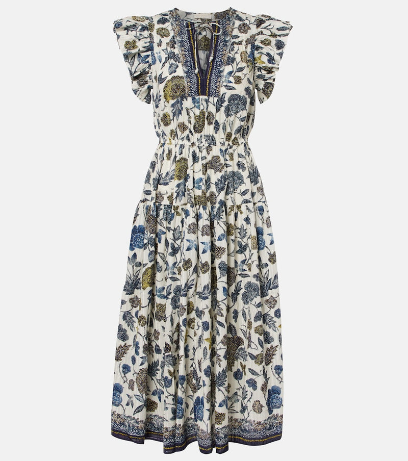 Ulla Johnson Kairi gathered cotton-blend midi dress