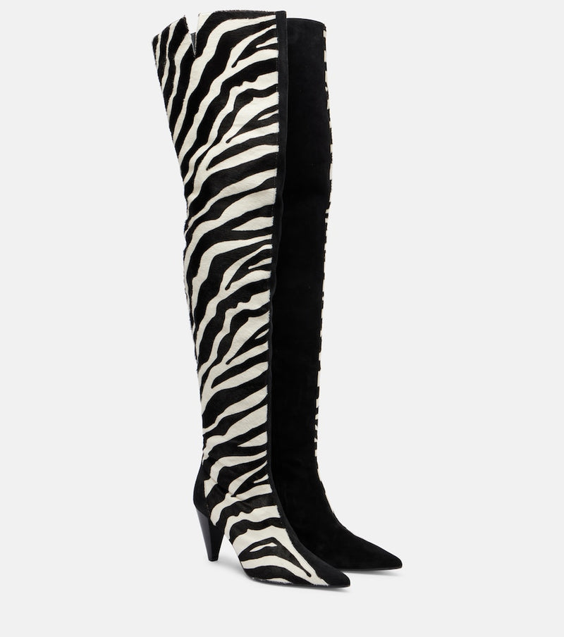 Khaite Harvey 85 calf hair over-the-knee boots