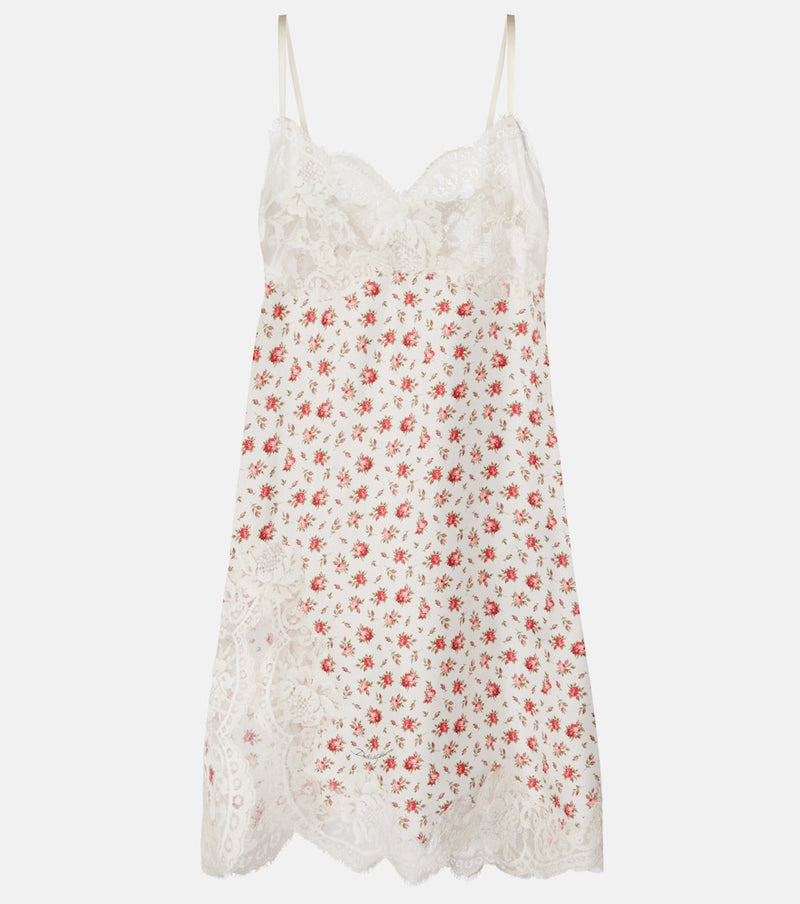 Dolce & Gabbana Floral silk and cotton-blend slip dress