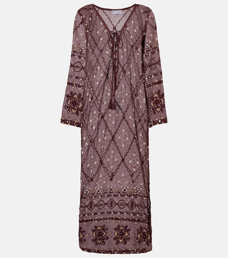 Juliet Dunn Embroidered cotton kaftan