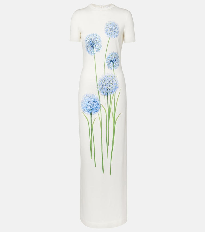 Oscar de la Renta Floral jersey cocktail dress