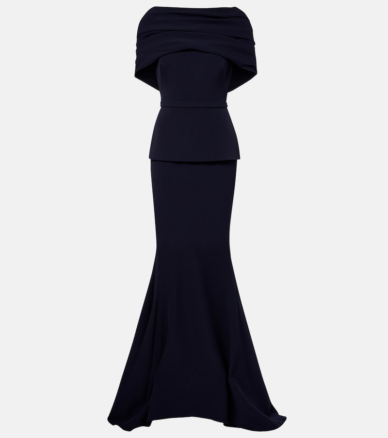 Safiyaa Loura off-shoulder crepe gown