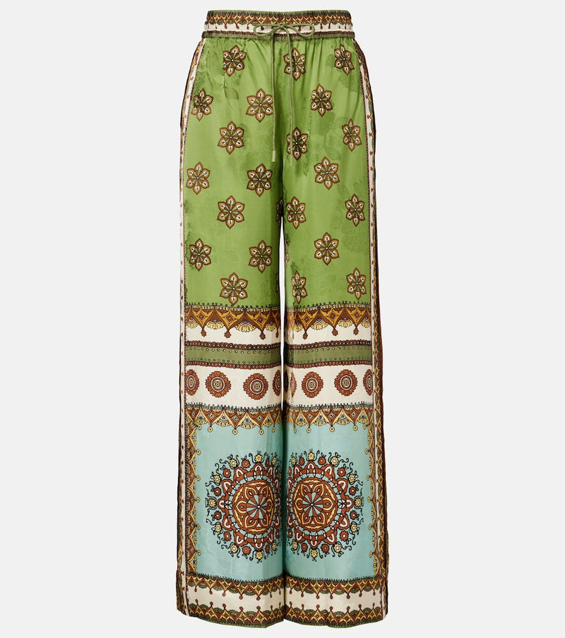 Alemais Contina jacquard palazzo pants