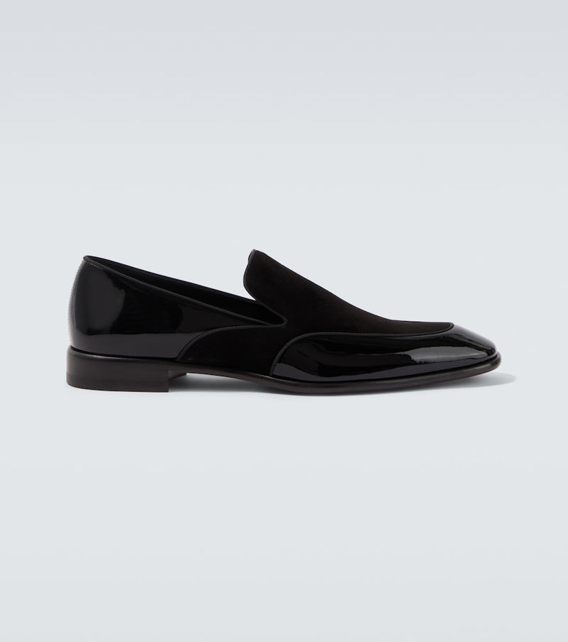 Christian Louboutin Yaki patent leather and suede loafers
