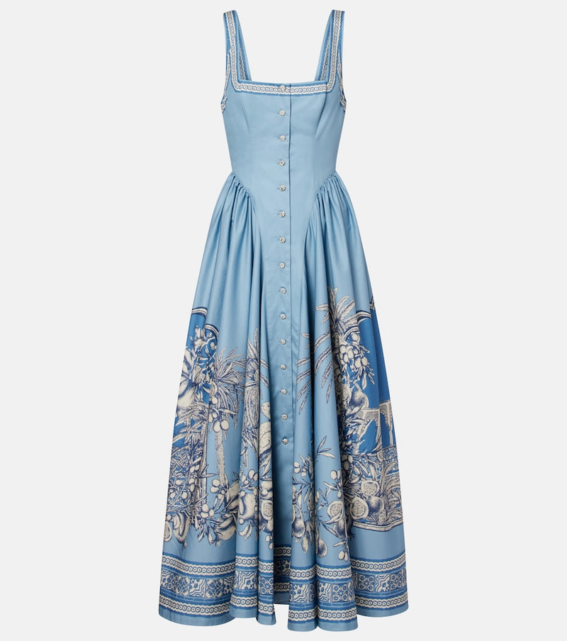 Alemais Villa Romantica cotton midi dress