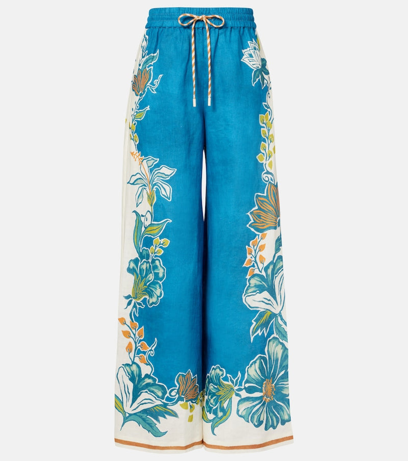 Alemais Luda floral linen palazzo pants