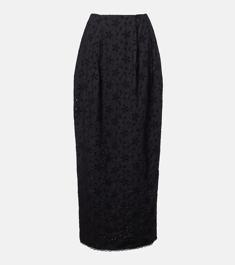 Posse Salma embroidered cotton maxi skirt
