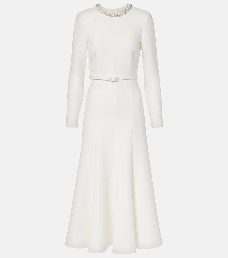 Roland Mouret Crystal-embellished crepe cocktail dress