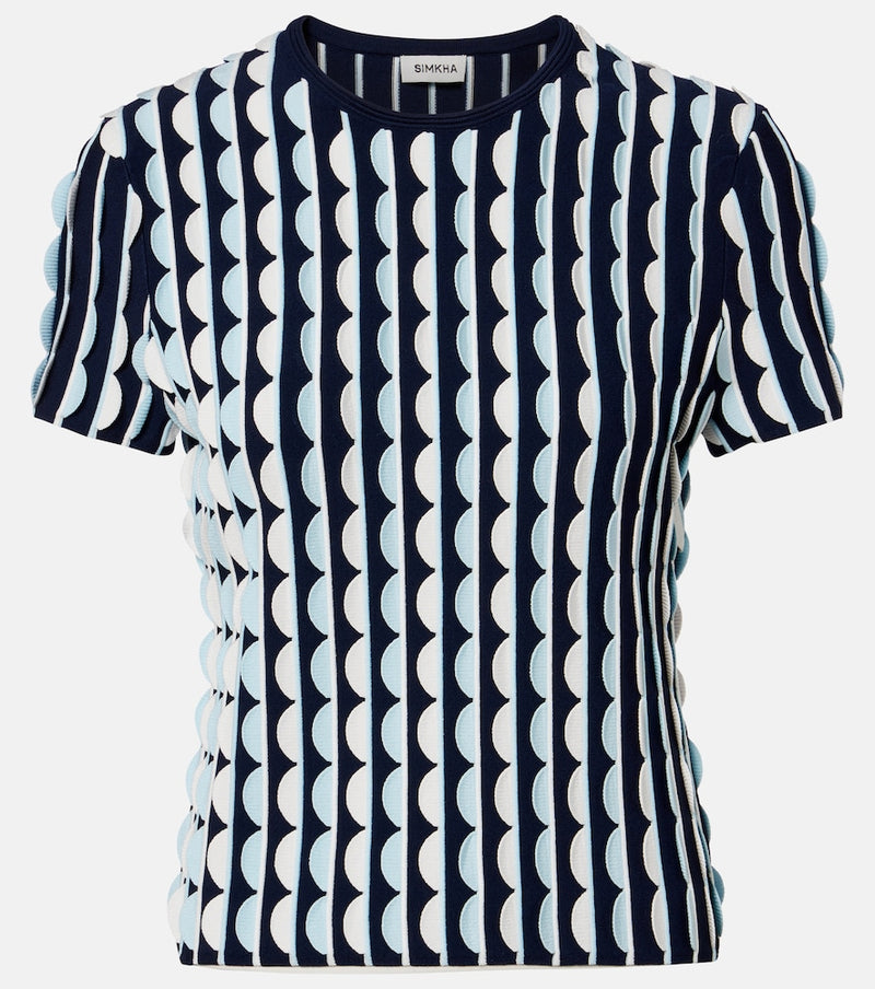 Simkhai Kendra knitted scalloped top