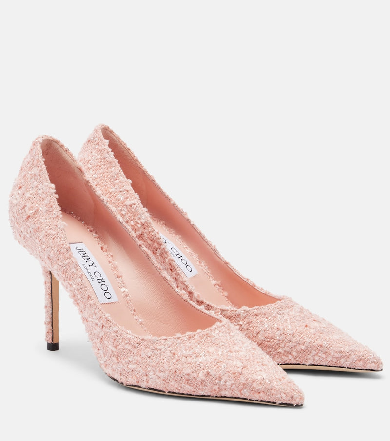Jimmy Choo Love crystal-embellished mesh pumps