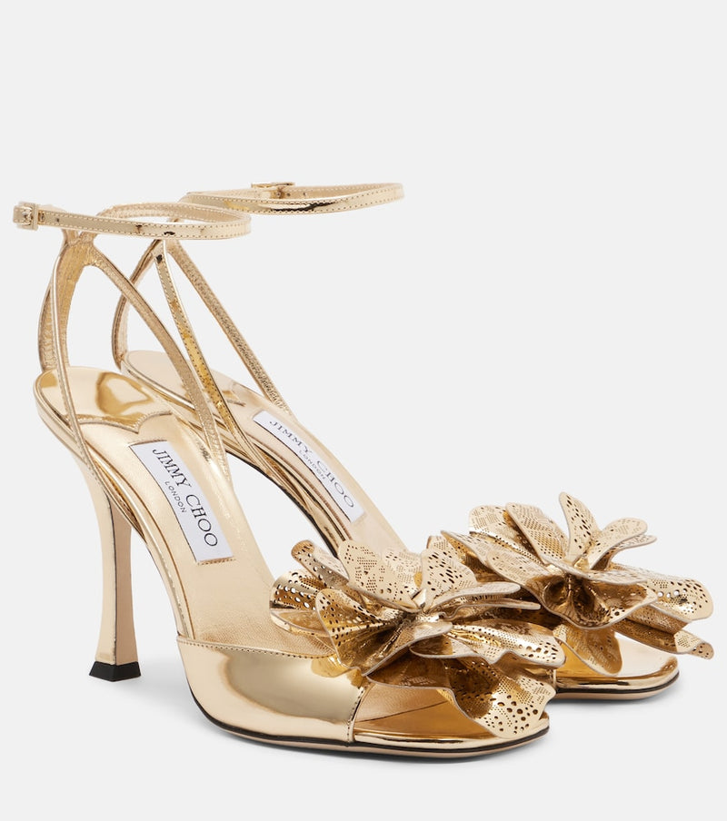 Jimmy Choo Mimmi mirrored leather sandals