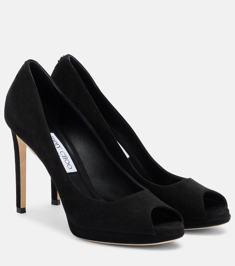Jimmy Choo Riya suede peep-toe pumps