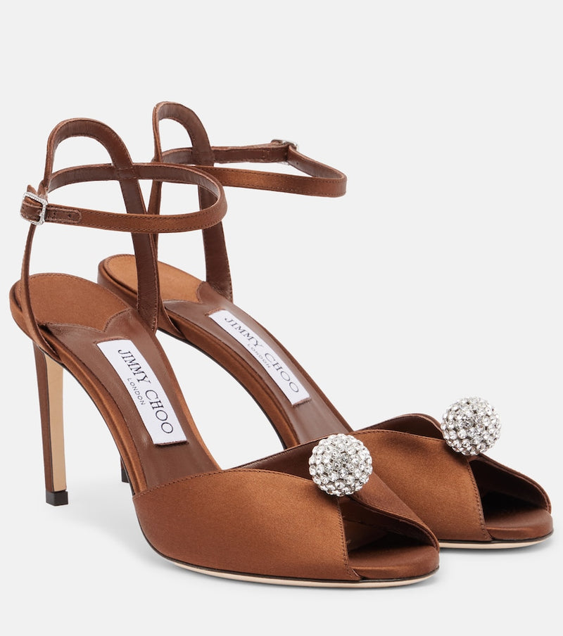 Jimmy Choo Sacora 85 satin peep-toe sandals