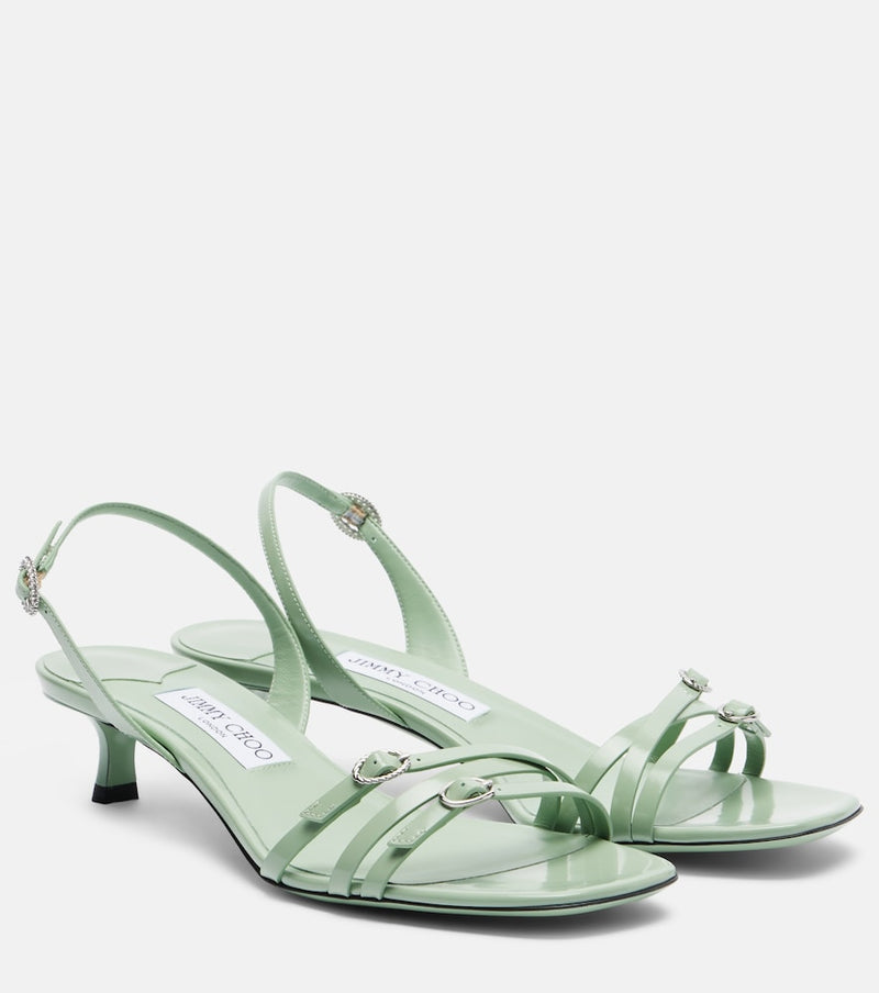 Jimmy Choo Kaira patent leather slingback sandals