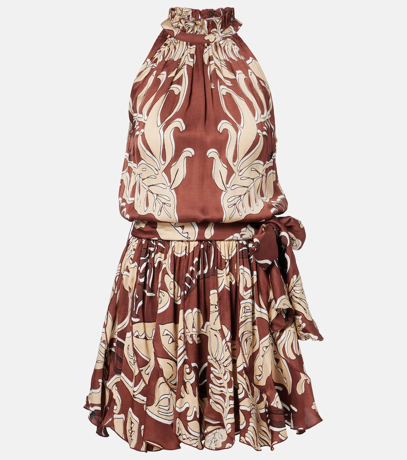 Poupette St Barth Bianca printed minidress in Brown
