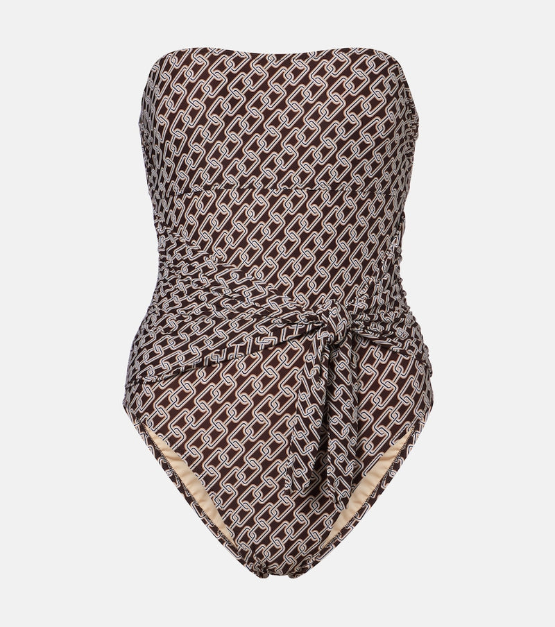 Melissa Odabash Munich printed swimsuit in Brown