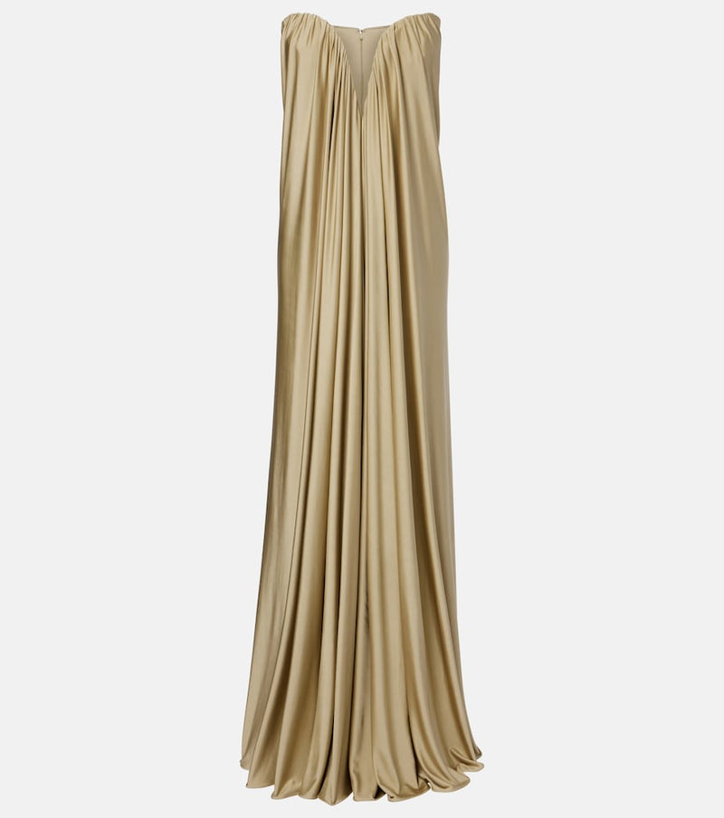 The New Arrivals Ilkyaz Ozel Olivienne pleated strapless gown